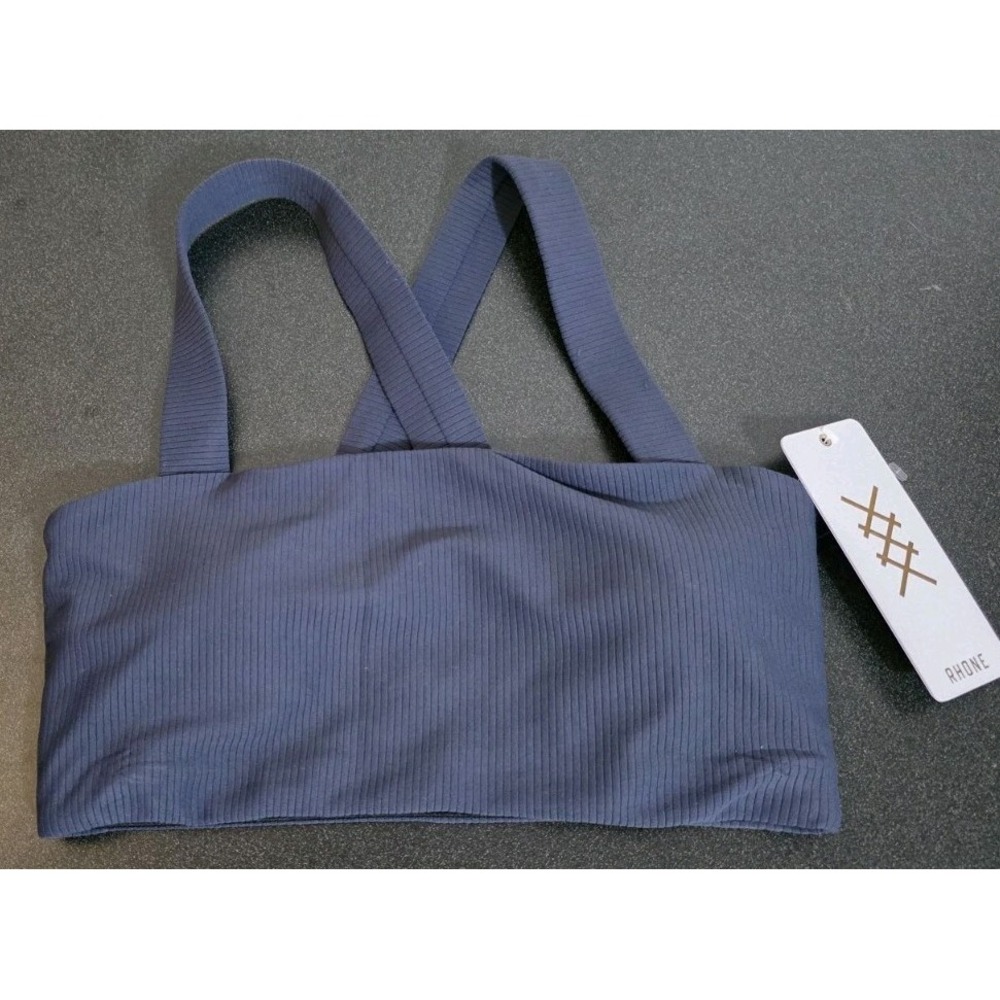 NEW Rhone Ripple Sports Bra M Blue Gray Racer Back Gym Exercise‎ Training Toga